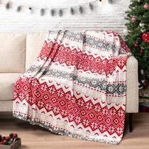 Manta PAVILIA Christmas Red Fleece 152x203 cm quente