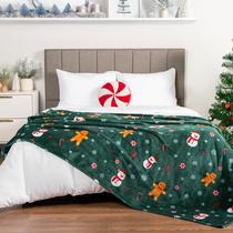 Manta PAVILIA Green Holiday, lã de Natal, 152x203 cm