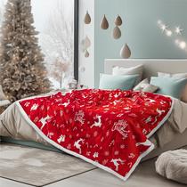 Manta PAVILIA Premium Christmas Sherpa 150x200cm vermelha