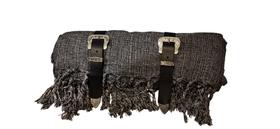 Manta peruana com cinta de couro izzy amiel -cinza