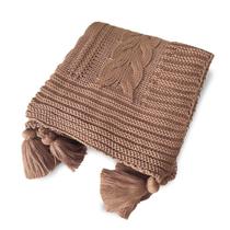 Manta Peseira de Tricot 90x180 Cm com Tassel - Trançada