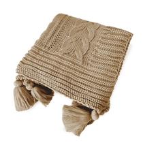 Manta Peseira de Tricot 90x180 Cm com Tassel - Trançada