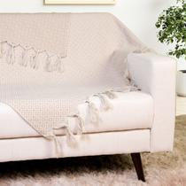 Manta protetora para sofá em jacquard 1,40x1,80 Geometrico bege