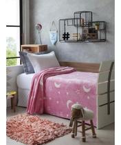 Manta Que Brilha No Escuro 1,50 M X 2,00 M Rosa mescla