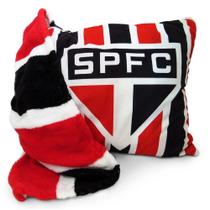 Manta que vira Almofada São Paulo Solteiro Toque Flannel Oficial Jolitex Manta que vira Almofada São Paulo Solteiro Toque Flannel Oficial Jolitex