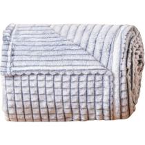 Manta Queen Alpen Efeito Back Print 100% Poliéster 240g/m² 220x240cm Azul Cobalt