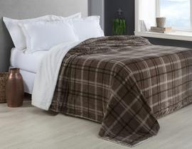 Manta Queen Escócia Sherpa Xadrez Bege 2,20x2,40 Manta Queen Escócia Sherpa Xadrez Bege 2,20x2,40