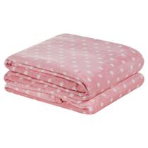 Manta Queen Flannel Petit Poá Macia Rosa Manta Queen Flannel Petit Poá Macia Rosa