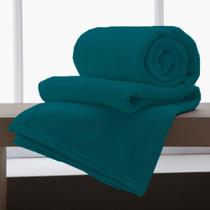 Manta Queen Soft Cobertor Microfibra Casal Azul Adriatico - Essência Confecções