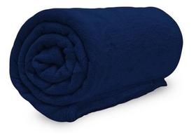 Manta Queen Soft Cobertor Microfibra Casal Azul Marinho