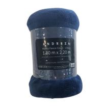 Manta Quentinha Solteiro Fleece Marinho Andreza Ultrasoft