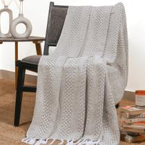 Manta RAJRANG 127x152 cm Algodão Boho Penas Cinza Manta RAJRANG 127x152 cm Algodão Boho Penas Cinza