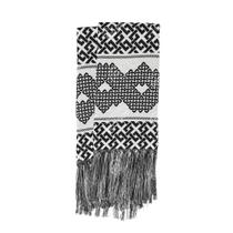 Manta Rústica para Sofá Celta Preto e Branco