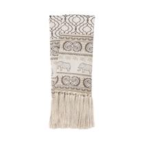 Manta Rústica para Sofá Indiano Cinza