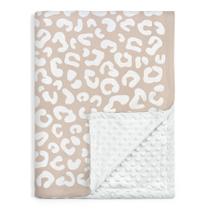 Manta SANDJEST com estampa de leopardo Minky 76x102 cm de pelúcia