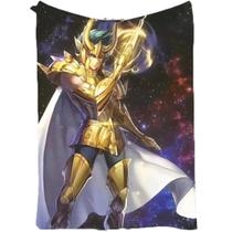 Manta SANMUU de flanela macia Saint Seiya dourada Taurus Print Manta SANMUU de flanela macia Saint Seiya dourada Taurus Print