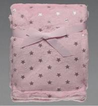 Manta Sherpa Flannel Estrelinhas 75 X 100 cm Rosa