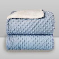 Manta Sherpam Dots - Laço Bebê Azul Bebê