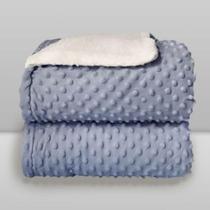 Manta Sherpam Dots - Laço Bebê Azul Manta Sherpam Dots - Laço Bebê Azul