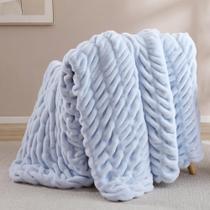 Manta Smoofy de Pelo Sintético de Coelho 127x152 cm Azul Claro Manta Smoofy de Pelo Sintético de Coelho 127x152 cm Azul Claro