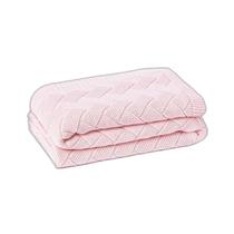 Manta Sofa Cama Casal Tricot London Rosa