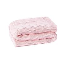 Manta Sofa Cama Casal Tricot Viena Rosa