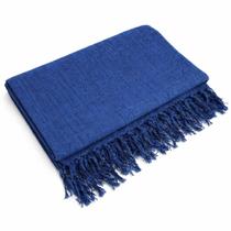 Manta Sofá Gigante Algodão Azul Mesclado 2,40x1,80m Artesanal Luxo