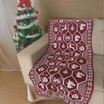 Manta Sofá Natal Tricot Xale decorativa Natalina Trico 205x75cm