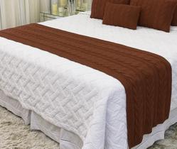 Manta Sofa Sala Cama Queen Tricot Viena Terracota