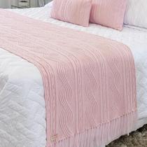 Manta Sofa Sala Cama Solteiro Tricot Com Franja Pequim Rosa