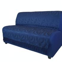 Manta Sofa tecido kacquard sala quarto Argolas Azul Marinho 1,40x1,80