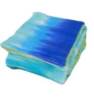 Manta soft casal queen 2,40 x 2,20 m tie dye tons de azul e verde - MTM ENXOVAIS