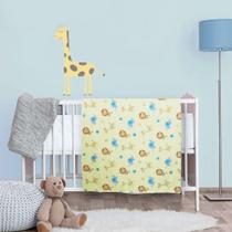 Manta Soft Cobertor Macio Infantil Mundo Safari Manta Bebe 90x110cm Antialérgico