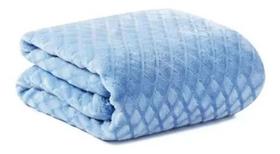 Manta Soft Com Sherpa Amor Bebê Azul Loani