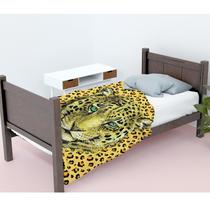 Manta Soft Microfiba Oncinha Feminina Solteiro 1,50mx2,20m