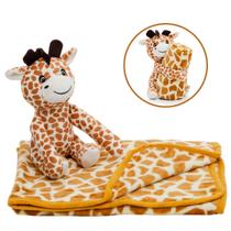 Manta Soft Pelúcia Girafa Cobertor Antialérgico Bebê Bege