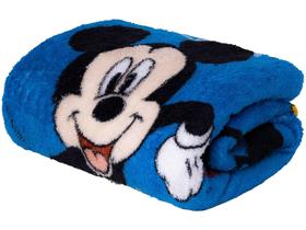 Manta Solteiro de Microfibra Jolitex Fun Mickey Azul
