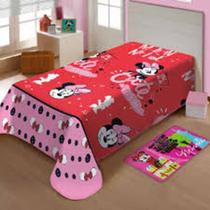 Manta Solteiro - Disney c/ Cinta - Minnie Mouse (1,50m x 2,00m) - Jolitex