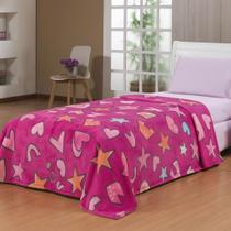Manta solteiro flannel infantil estampada