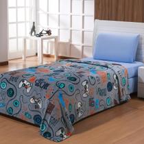 Manta solteiro flannel infantil estampada