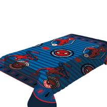 Manta solteiro fun marvel c/ cinta spiderman azul/cd