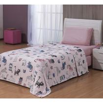 Manta Solteiro Gatos Cats Extra Macio Flannel Andreza