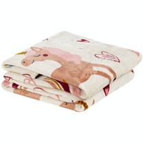 Manta Solteiro Infantil Bouti Kids Flannel Microfibra 1 Peça - Unicornio