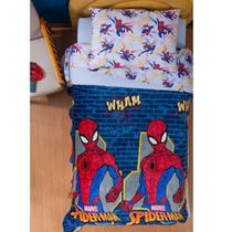 Manta Solteiro Marvel Antialérgica Homem Aranha Wall Andreza - Andreza Enxovais