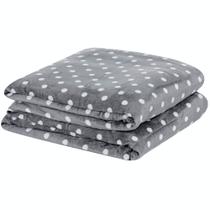 Manta Solteiro Petit Poa Flannel Microfibra 1 Peça - Cinza Manta Solteiro Petit Poa Flannel Microfibra 1 Peça - Cinza
