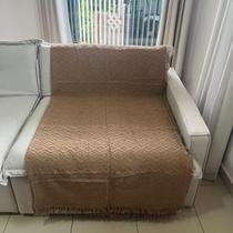 Manta Tambaba Grande para Sofá e Cama King 3 Lugares 2,40x1,80 Capa de Sofa Gigante de Algodão Cor:Caramelo