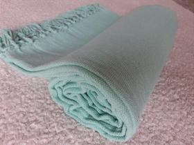 Manta Tear Casal Algodão Lisa Verde Menta 1,80x2,20m