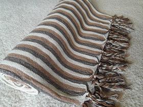 Manta Tear Casal Algodão Listrada Caramelo e Marrom 1,80x2,20m - Ideal para Sofá e Cama Manta Tear Casal Algodão Listrada Caramelo e Marrom 1,80x2,20m - Ideal para Sofá e Cama