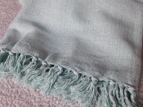 Manta Tear Casal Algodão Mesclada Verde Claro e Cru 1,80x2,20m