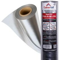 Manta Térmica Metalizada Dupla Face 1m x 10 25 50m2 Telhado Sobrecobertura Duas Faces Impermeável Manta Térmica Metalizada Dupla Face 1m x 10 25 50m2 Telhado Sobrecobertura Duas Faces Impermeável